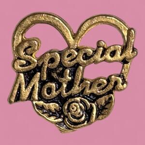 Special Mother Heart With Rose Gold Tone Hat Lapel Pin Gift For Mom